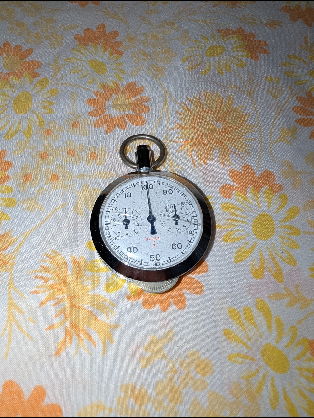 Vintage Chrome Stopwatch with White Dial